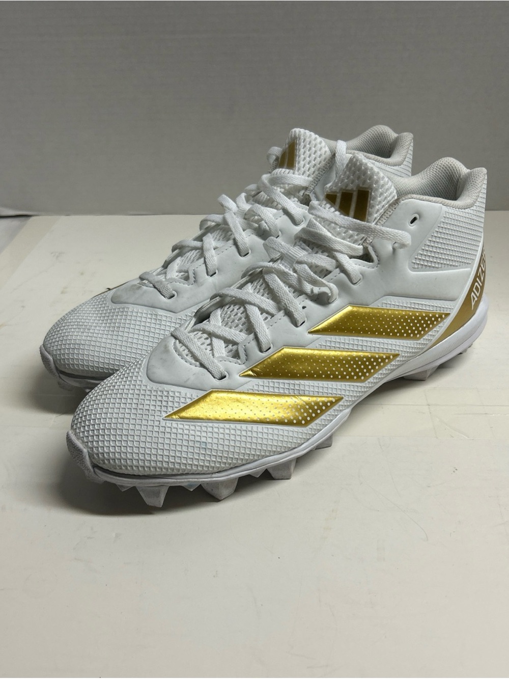 adidas Adizero Football / LaCrosse Cleats Gold White Men's Size 11